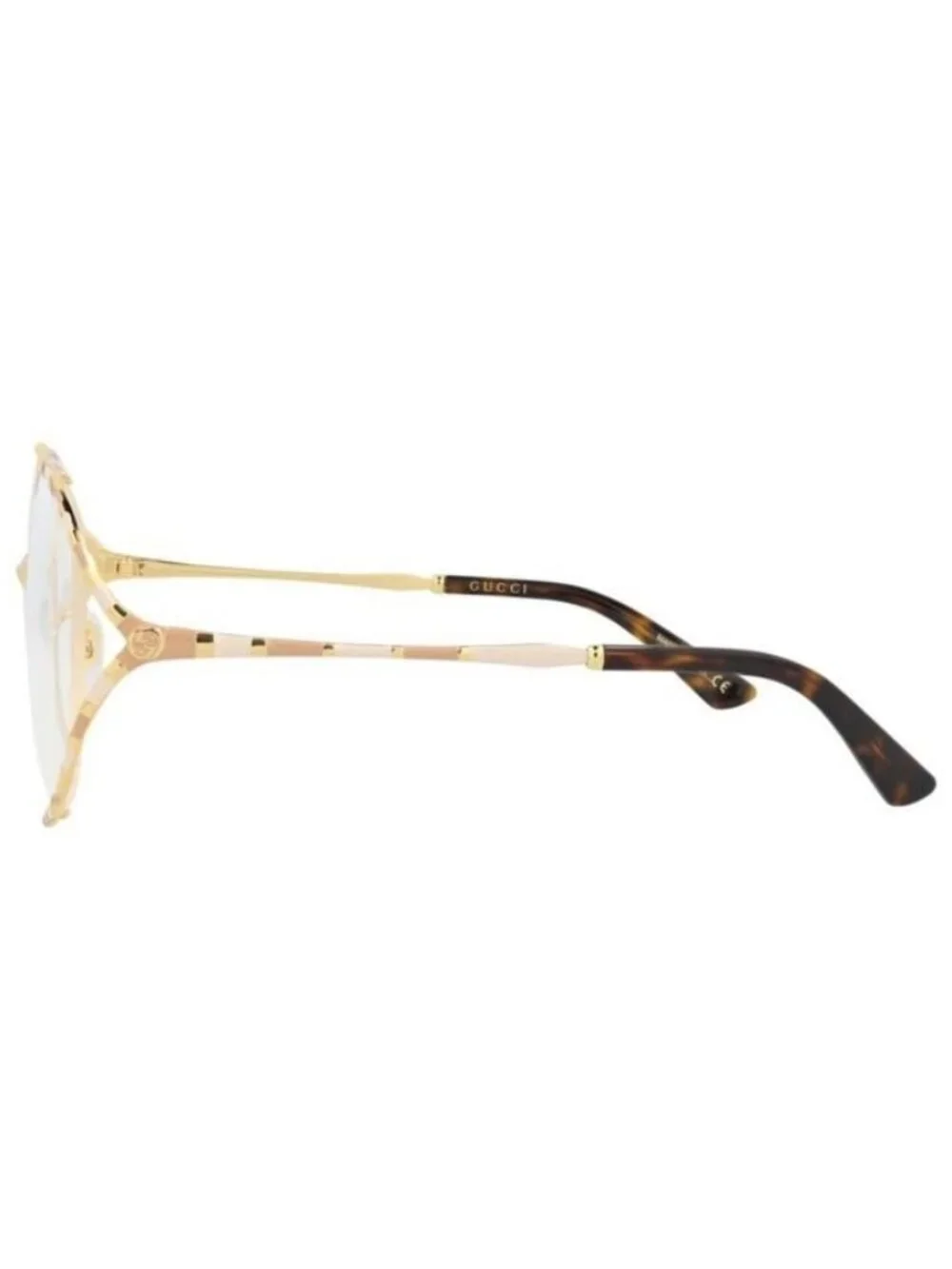 New Gucci Womens Round/Oval Gold Gold Transparent Fashion Designer Eyeglasses